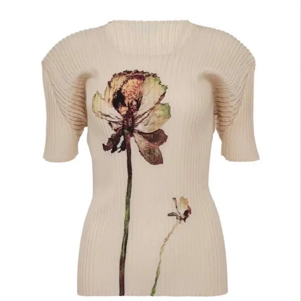 [BUNJANG] Issey Miyake Pleats Please Pressed Flora Ranunculus T-Shirt / 이세이미야케 프레스드 플로라 티셔츠 탑 플리츠플리즈 라넌큘러스