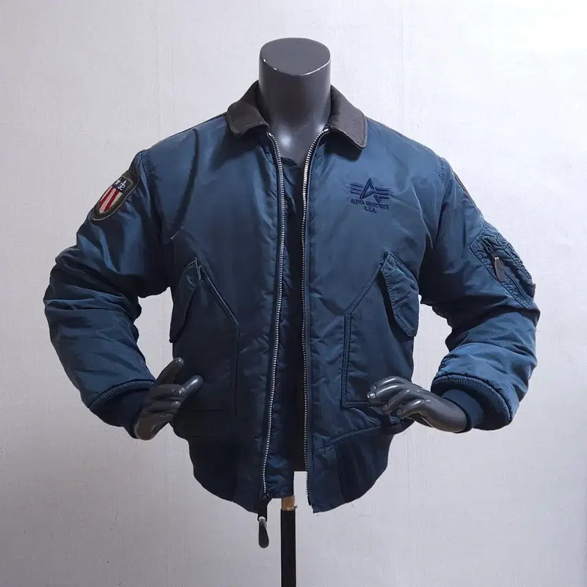 [BUNJANG] Alpha Industries Navy Bomber Jacket 105 / 알파인더스트리 항공점퍼 네이비 105 정품