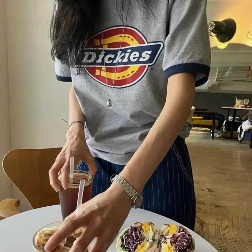 [BUNJANG] Dickies Tree Logo Ringer T-Shirt Gray / 디키즈 트리 로고 링거 티셔츠 Gray 디키즈 반팔