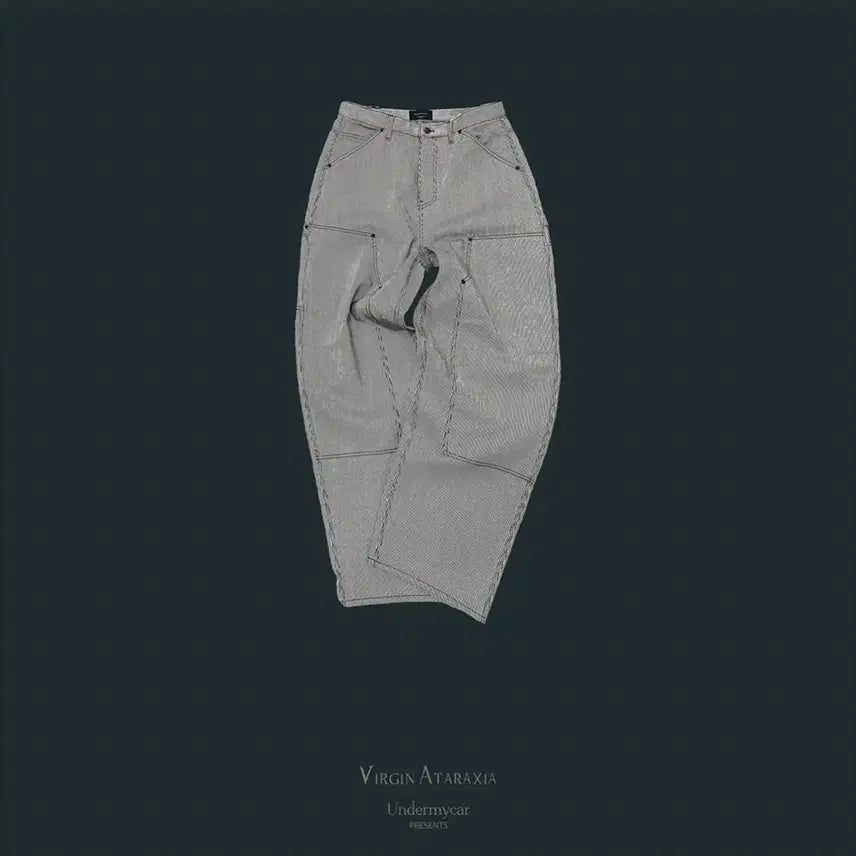 [BUNJANG] Undermycar Stripe Double Knee Work Pants / [1] 언더마이카 스트라이프 더블니 워크 팬츠