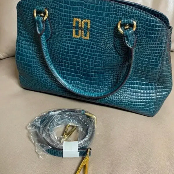 [BUNJANG] Dolce & Gabbana Crocodile Pattern Tote Bag Blue / DG로고 악어 패턴 토트백 블루