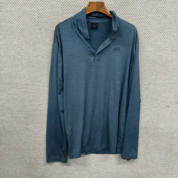 [BUNJANG] Millet Long Sleeve Collared T-Shirt 100 / 밀레 등산 긴팔카라티 100 H01178