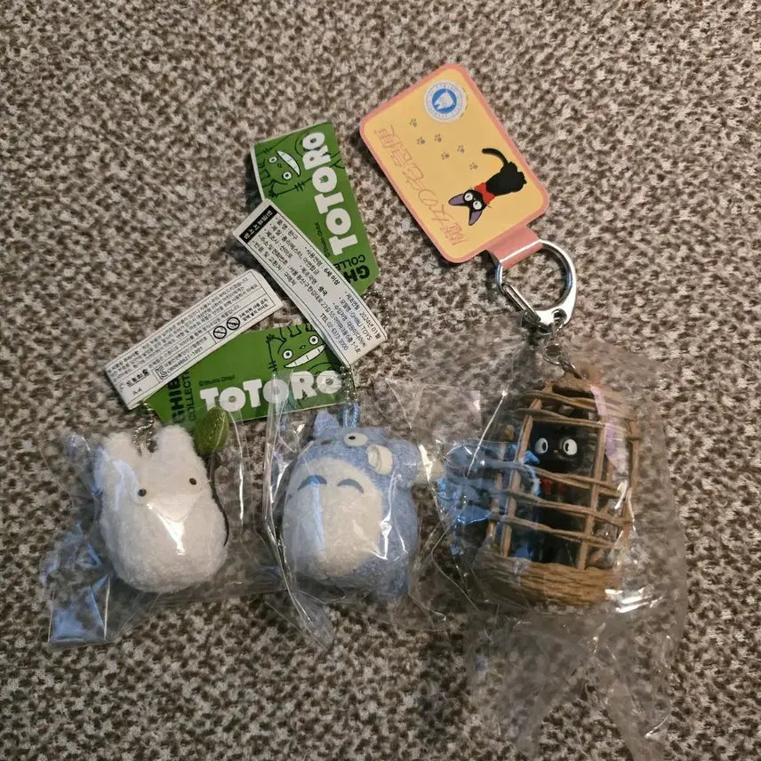 [BUNJANG] Studio Ghibli Characters Jiji, Satsuki Totoro, Medium Totoro Keychain Bundle Set / 지브리 키링 일괄 판매(지지+소토토로+중토토로)개별판매X