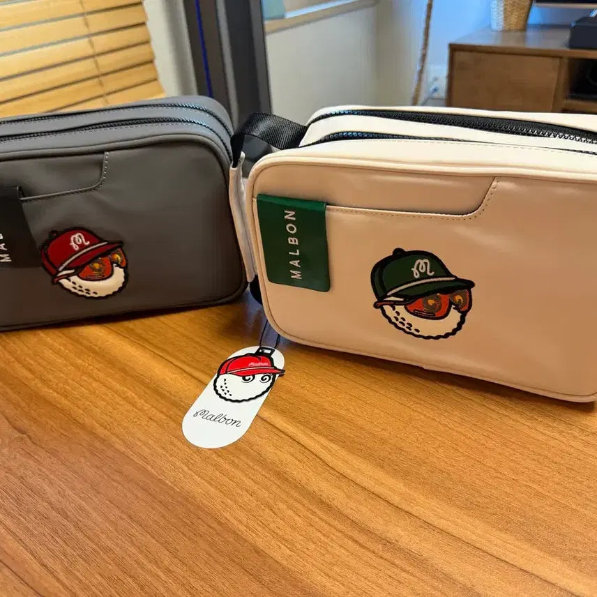 [BUNJANG] Malbon Golf Pouch (Gray/Beige) / 말본 골프 파우치 (그레이/베이지)