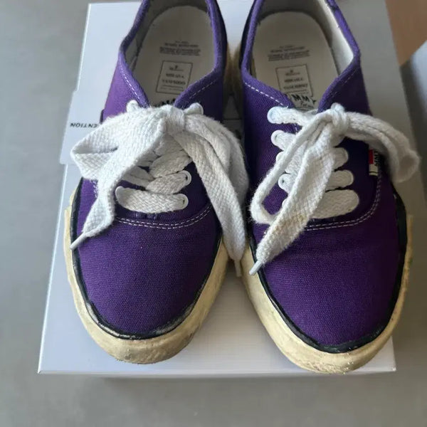 [BUNJANG] Mihara Yasuhiro Baker Purple Leather Sneakers Size 41 / Mihara Yasuhiro,미하라야스히로, 베이커, 퍼플, 41 size
