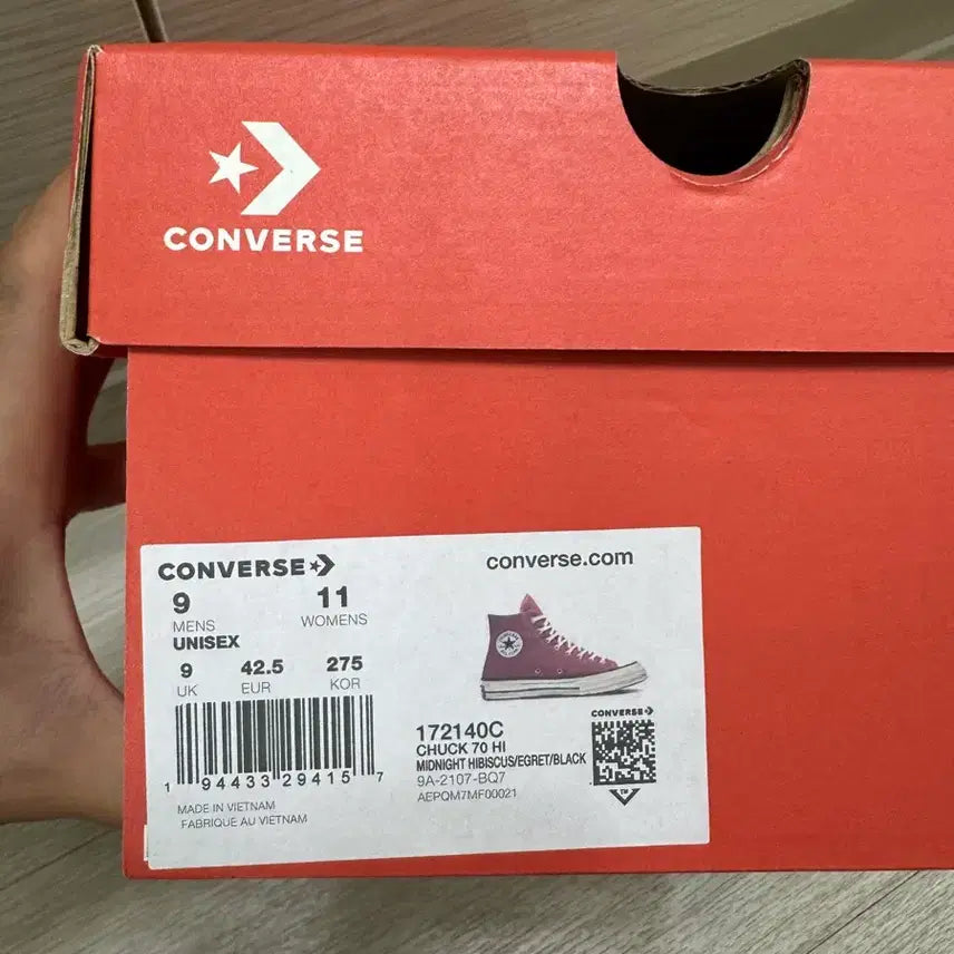 [BUNJANG] Converse Chuck 70 High Midnight Hibiscus / 컨버스 척70 하이 미드나잇 히비스커스 275