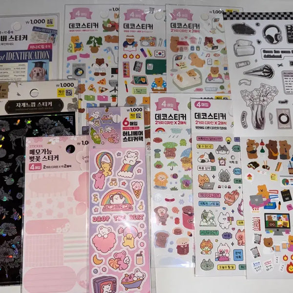 [BUNJANG] Daiso Assorted Washi Card Stickers Bundle Set / 다이소 스티커 모조지 카드스티커 일괄