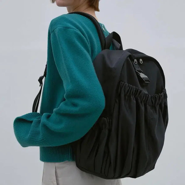 [BUNJANG] Akoo Gathered Backpack (Black) / 아코크 게더드 백팩(블랙)