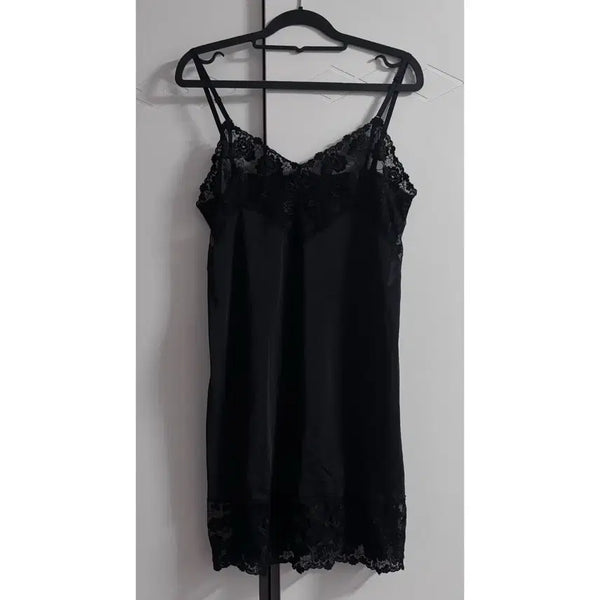 [BUNJANG] Vintage Black Lace Slip Dress / (택포) 빈티지 블랙 레이스 슬립 원피스