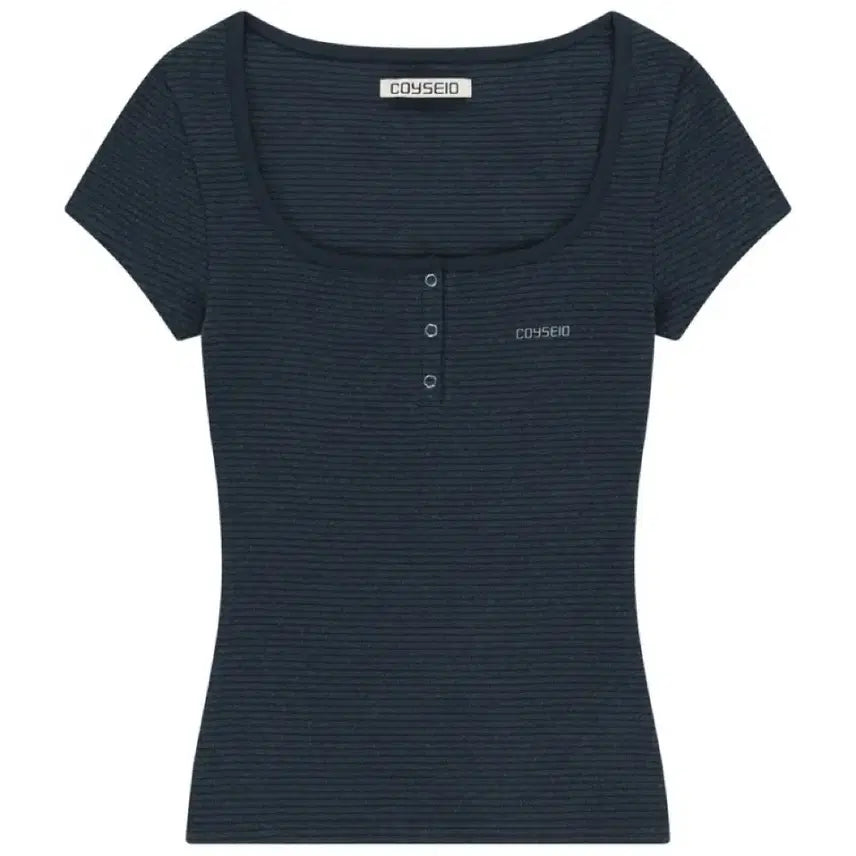 [BUNJANG] Coyseio Prong Snap Mini Logo T-Shirt Navy / 코이세이오 프롱 스냅 미니 로고 반팔티 네이비 coyseio prong snap mini logo navy