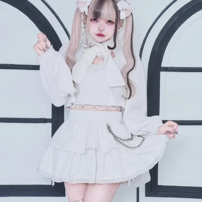 [BUNJANG] Nyan Me White Setup Set / <Nyan me>흰색 셋업 양지뢰코어 양산형