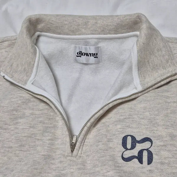 [BUNJANG] Glonny Half Zip-up Oatmeal Gray / 글로니 하프 집업 오트밀그레이