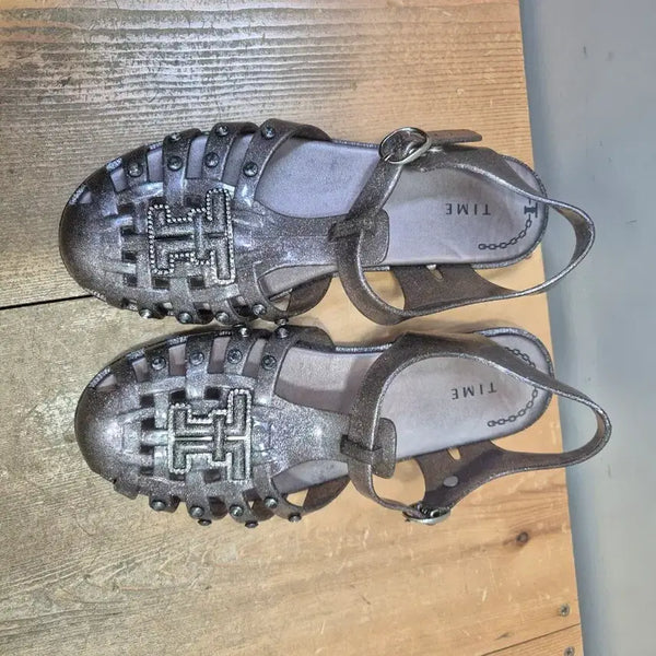 [BUNJANG] TIME Glitter Jelly Sandals Silver / 타임 젤리 슈즈 실버 글리터 샌들
