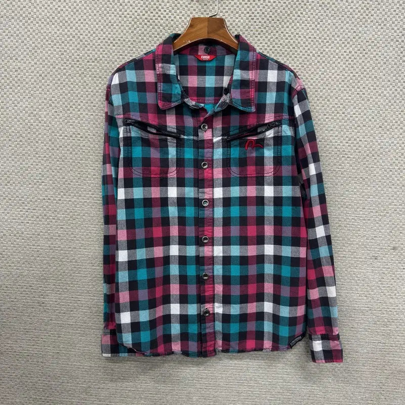 [BUNJANG] EVISU Check Shirt L / 에비수 체크 셔츠 L H01056