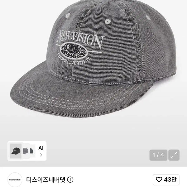 [BUNJANG] Thisisneverthat NEW VISION Ball Cap - Grey / 디스이즈네버댓 모자