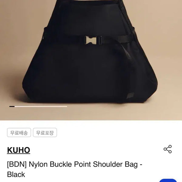 [BUNJANG] KUHO Nylon Buckle Shoulder Bag Black / KUHO 구호 나일론 버클 숄더백 블랙