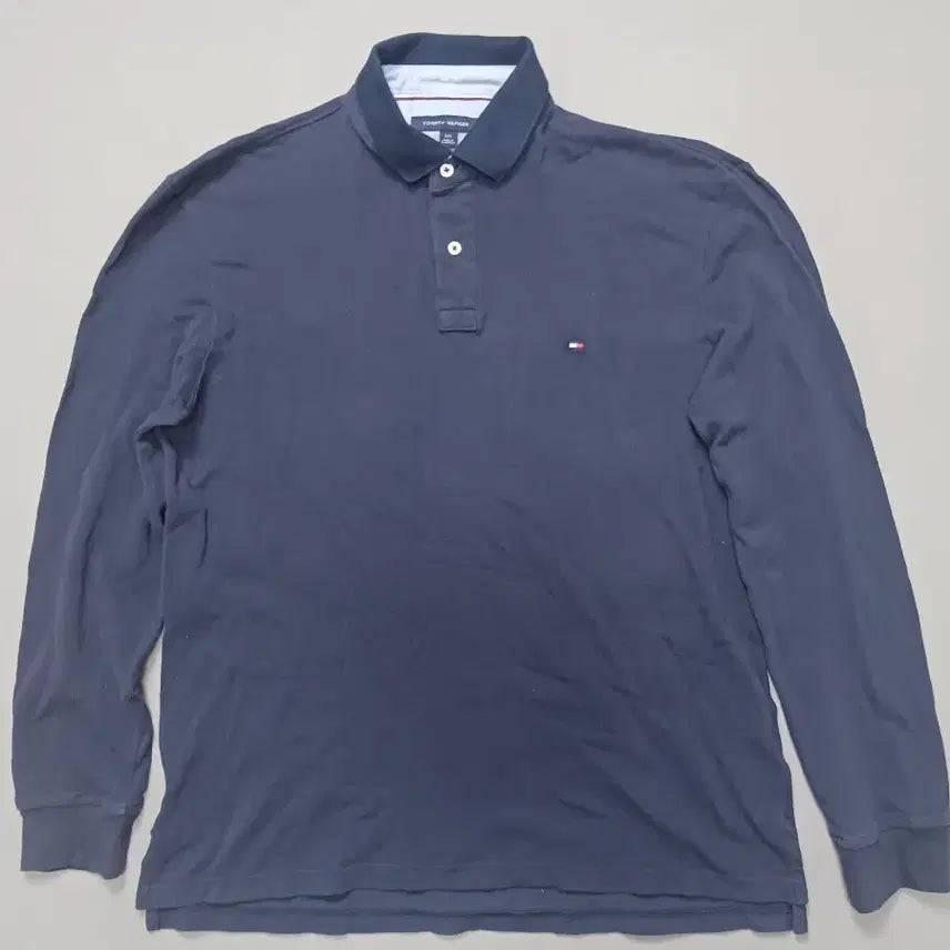 [BUNJANG] Tommy Hilfiger Long Sleeve Polo Shirt Navy L / [L] 타미힐피거 긴팔 카라티 네이비