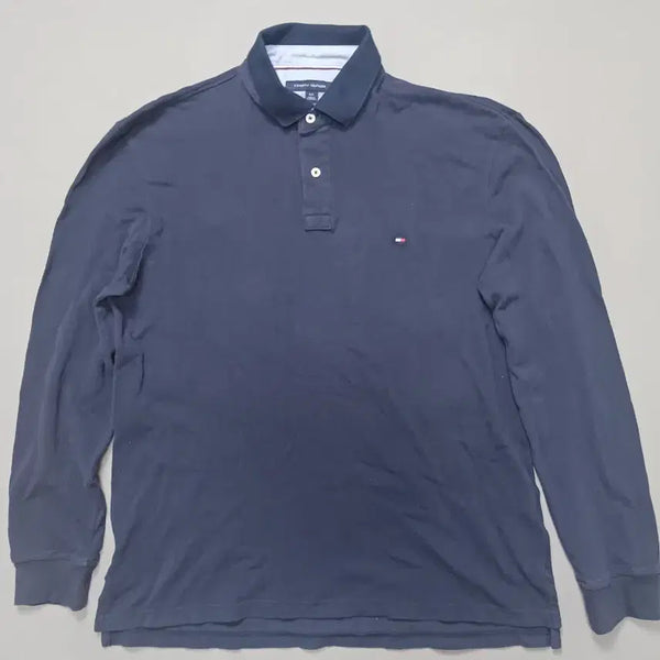 [BUNJANG] Tommy Hilfiger Long Sleeve Polo Shirt Navy L / [L] 타미힐피거 긴팔 카라티 네이비