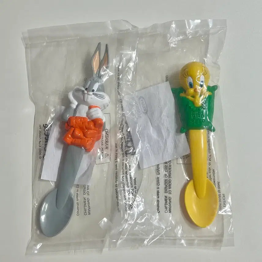 [BUNJANG] Vintage Tweety & Bugs Bunny Talking Spoon Bundle Set / 일괄) 빈티지 트위티 벅스바니 토킹스푼 일괄