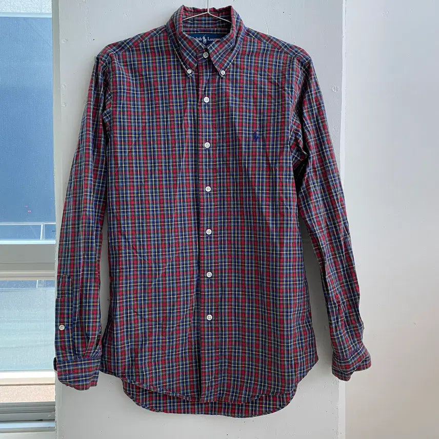 [BUNJANG] Polo Check Long Sleeve Shirt / (S) 폴로 체크 긴팔 셔츠