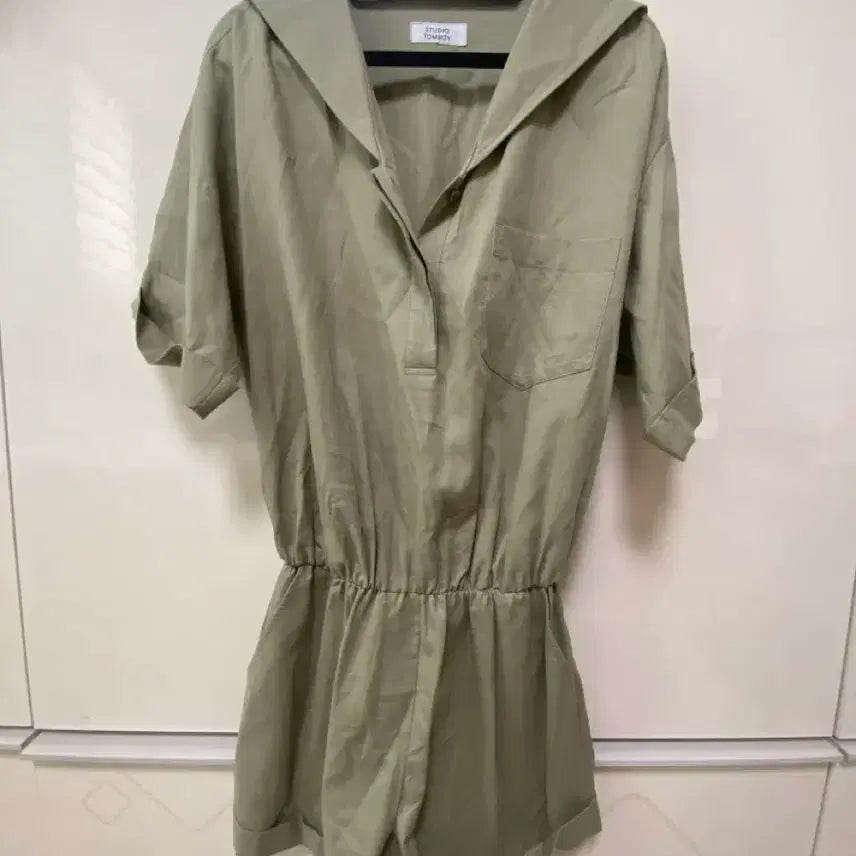 [BUNJANG] Tomboy Short-Sleeve Jumpsuit, Free Size (55-66) / 톰보이 반팔 점프슈트 프리 사이즈 55-66