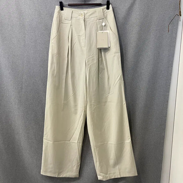 [BUNJANG] LVIR Wide Wool Tapered Pants Beige / 새}) LVIR 르비에르 턱 와이드 울 팬츠 베이지