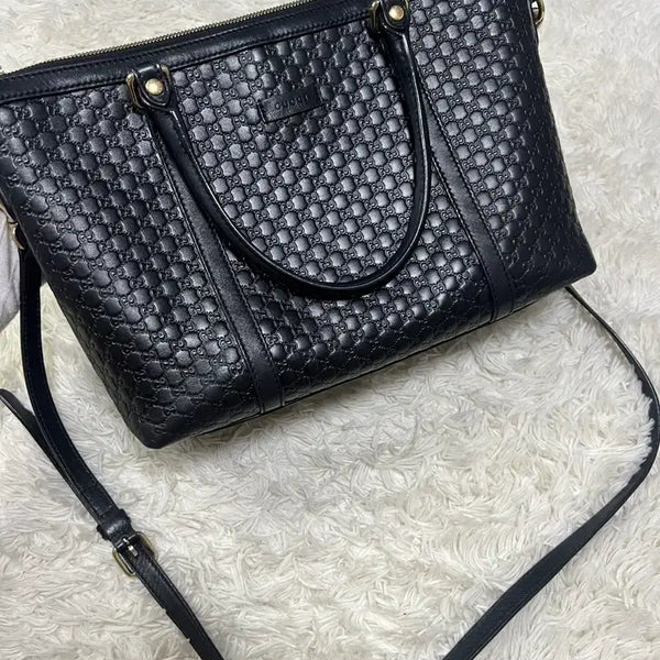 [BUNJANG] Gucci Micro Guccissima Shoulder Bag Black / 구찌 마이크로시마 크로스백 숄더백 블랙