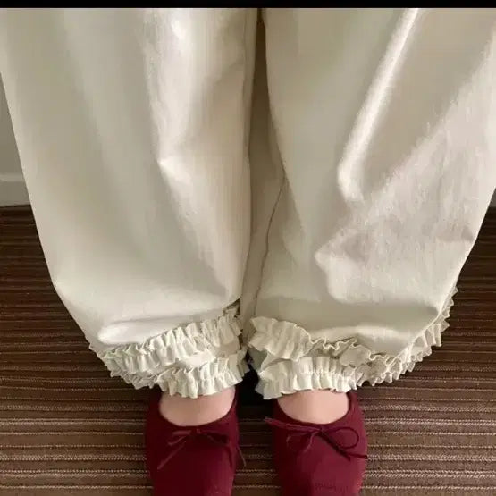 [BUNJANG] Frill Wide Pants / 프릴 와이드팬츠
