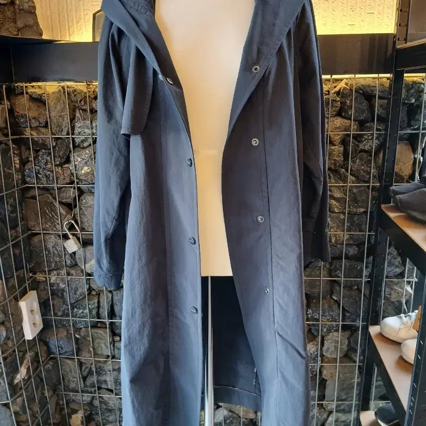 [BUNJANG] Thursday Island Hooded Coat Navy Women's Jacket / 써스데이아일랜드 후드 코트 네이비 여성 자켓