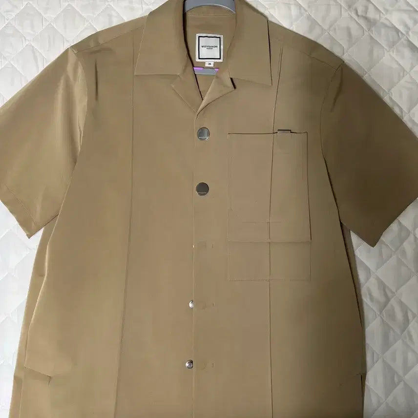 [BUNJANG] Wooyoungmi Beige Short Sleeve Shirt / 우영미 반팔 셔츠