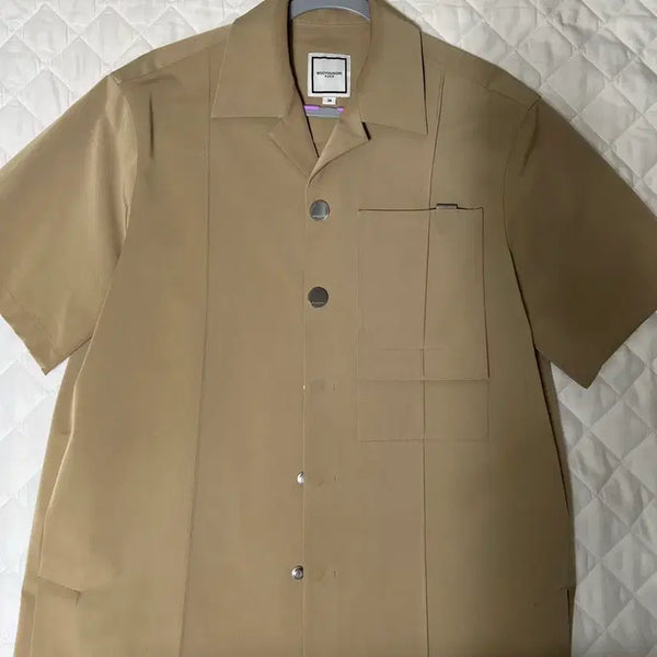 [BUNJANG] Wooyoungmi Beige Short Sleeve Shirt / 우영미 반팔 셔츠