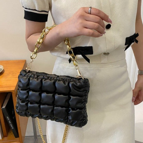 [BUNJANG] Bling Bling Gold Quilting Handbag / 블링블링 골드 퀼팅 핸드백