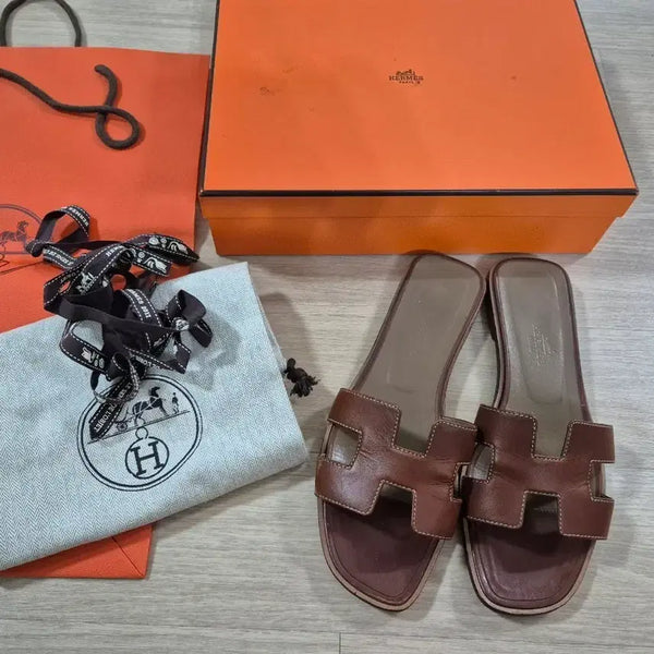 [BUNJANG] Hermès Oran Sandals Brown Size 36.5 / 에르메스 오란 샌들 브라운 36.5  (정품)