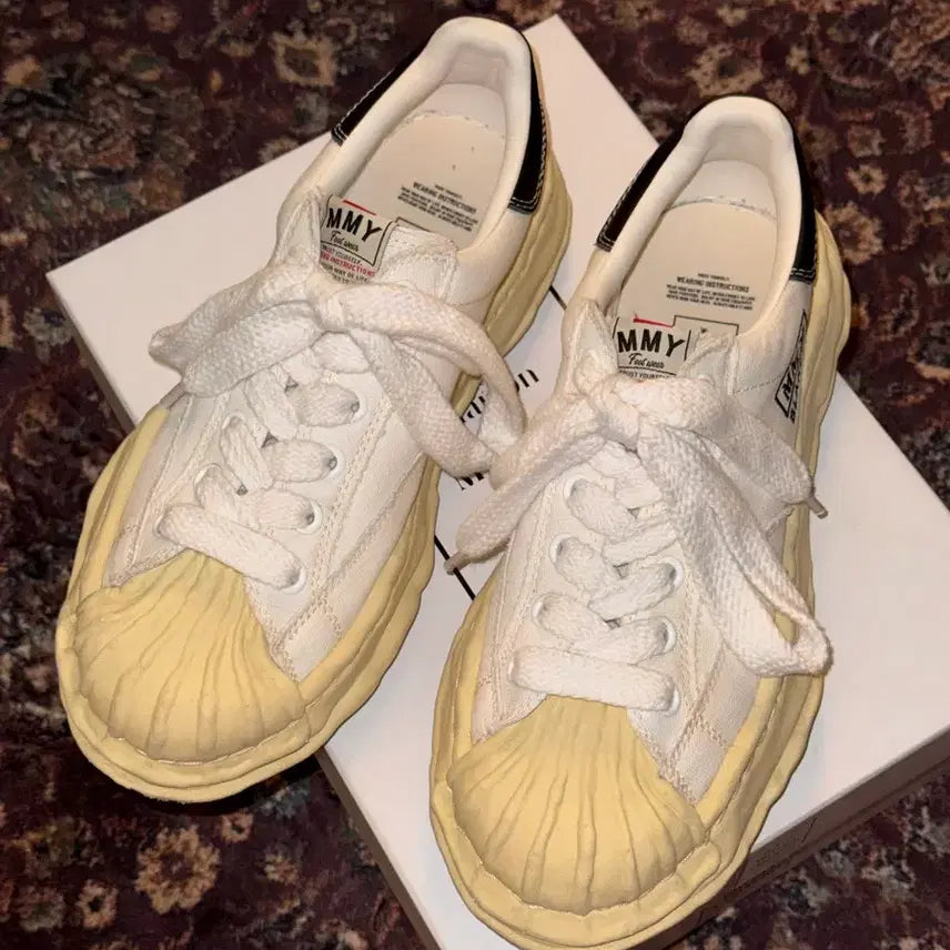 [BUNJANG] Mihara Yasuhiro Blakey VL OG Sole Canvas Low Top Sneakers White / 미하라 야스히로 블레이키 VL OG 솔 캔버스 로우탑 스니커즈 화이트