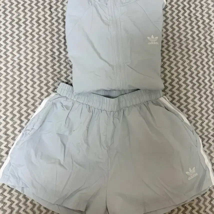 [BUNJANG] Adidas Short Sleeve Set Light Blue / 아디다스 반팔 세트  연한 하늘색