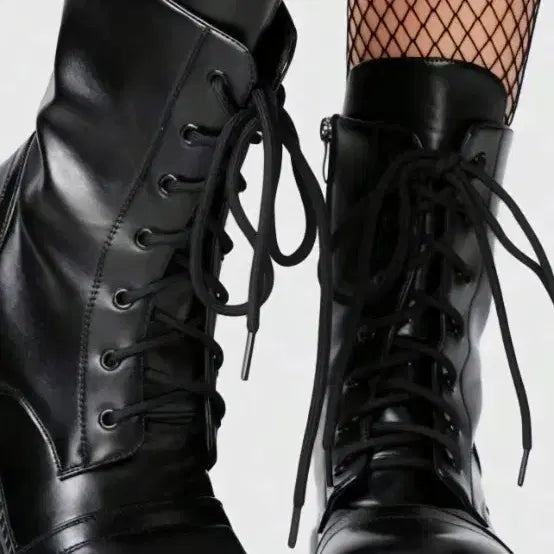 [BUNJANG] Black Chunky Platform Walker Boots / 블랙 통굽 워커 10센치