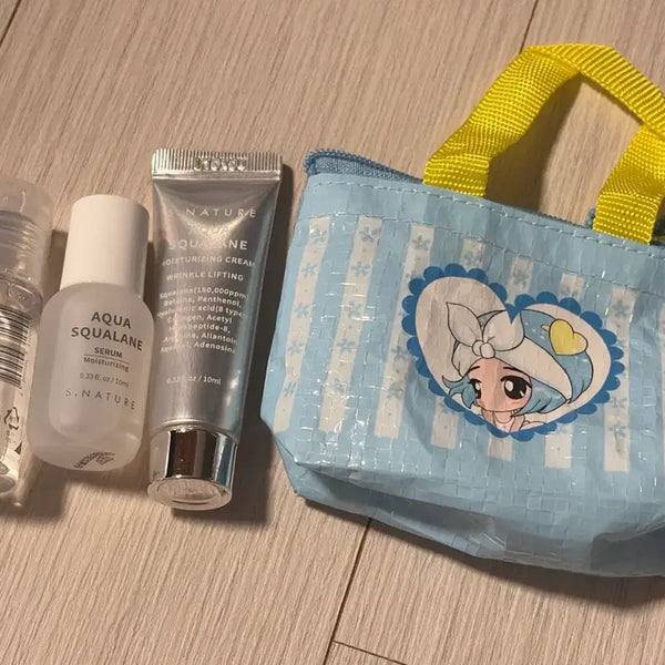 [BUNJANG] S Nature Aqua Squalane Serum/Cream Mini Pouch Bundle Set / 에스네이쳐 아쿠아 스쿠알란 세럼/크림 미니 파우치 일괄