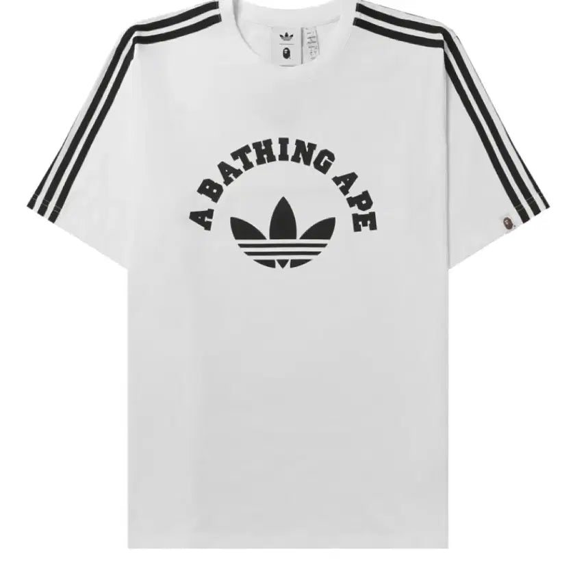 [BUNJANG] Adidas x BAPE Collaboration T-Shirt White KR Size / (새상품)아디다스 x 베이프 티셔츠 화이트 - KR 사이즈