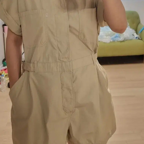 [BUNJANG] Levi's Cotton Short Sleeve Jumpsuit Beige / 정품 리바이스 반팔 점프수트