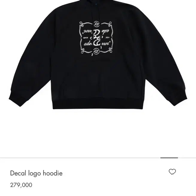 [BUNJANG] Ader Error 22FW Decal Hoodie Black / 아더에러 22FW Decal 데칼 후드 블랙 새상품