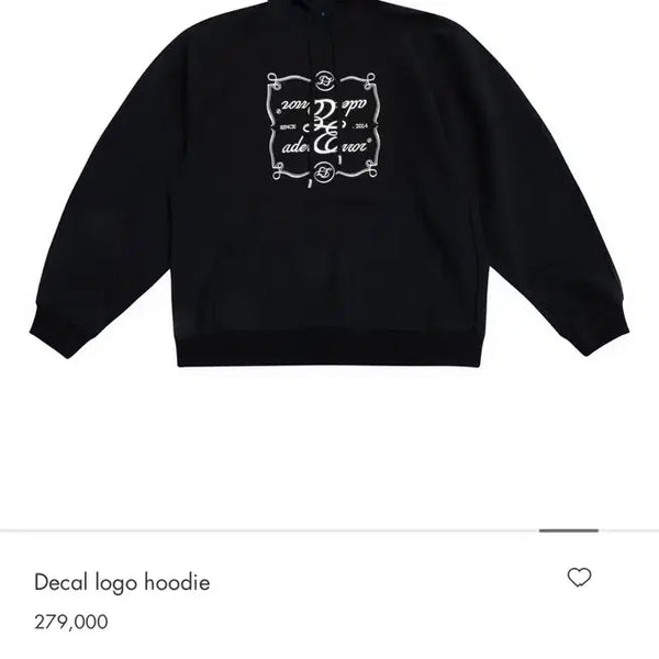 [BUNJANG] Ader Error 22FW Decal Hoodie Black / 아더에러 22FW Decal 데칼 후드 블랙 새상품