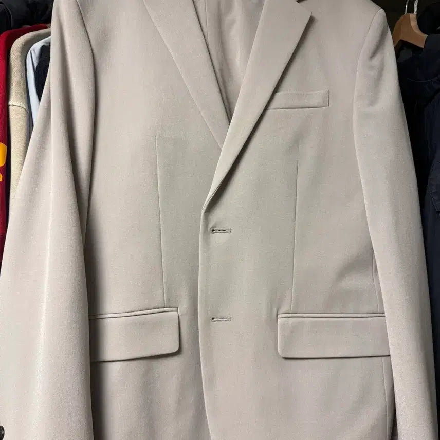 [BUNJANG] Musinsa Standard Setup Light Beige Basic Blazer (XL) & Relaxed Tapered Hidden Banding Crop Slacks (34) / 무신사스탠다드 셋업 라이트베이지 (베이식 블레이저 XL, 릴렉스드 테이퍼드 히든 밴딩 크롭 슬랙스 34)