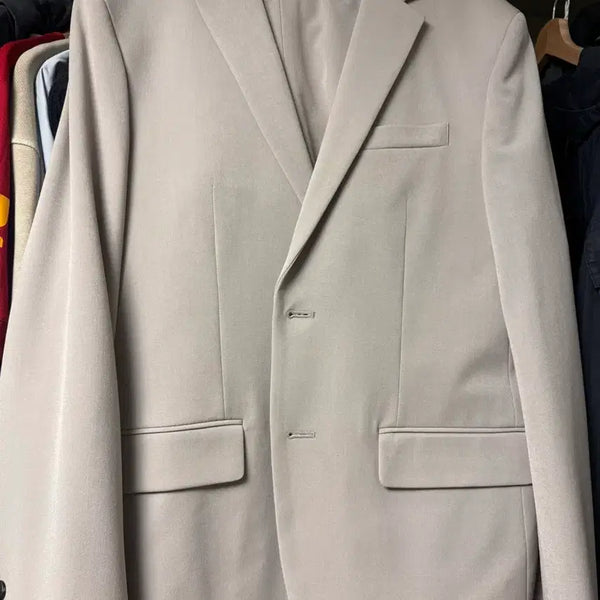 [BUNJANG] Musinsa Standard Setup Light Beige Basic Blazer (XL) & Relaxed Tapered Hidden Banding Crop Slacks (34) / 무신사스탠다드 셋업 라이트베이지 (베이식 블레이저 XL, 릴렉스드 테이퍼드 히든 밴딩 크롭 슬랙스 34)