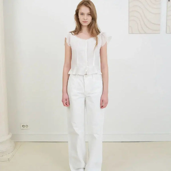 [BUNJANG] Le Vain Sage Carpenter Pants White / 오늘만할인) 르베인 세이지 카펜더 팬츠 화이트