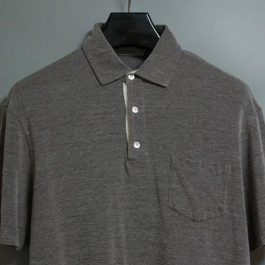 [BUNJANG] Ermenegildo Zegna Brown Lyocell Stretch Short Sleeve Polo Shirt / 에르메네질도제냐 반팔티셔츠 105