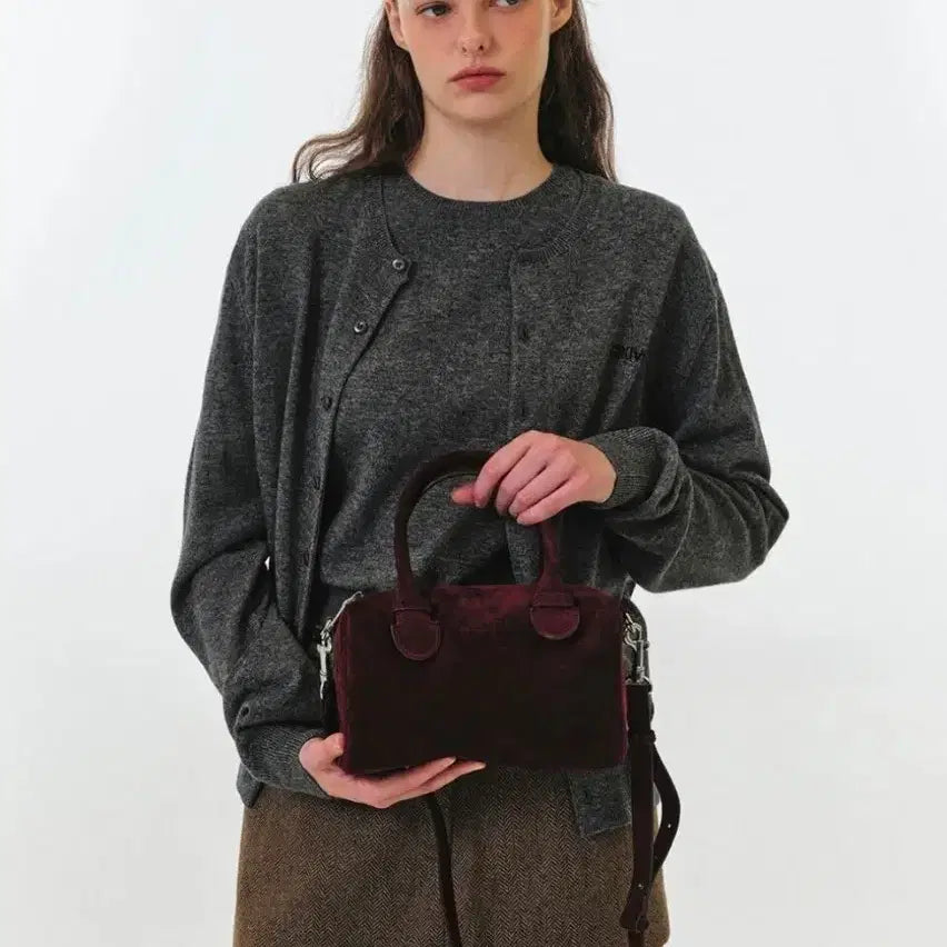 [BUNJANG] Grove SOFTY SUADE MINI TOTE BAG Wine / 그로브 가방 SOFTY SUADE MINI TOTE BAG 와인