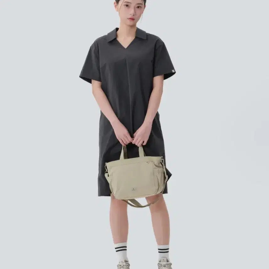[BUNJANG] Snow Peak Apparel Work Collar Neck One-Piece Dress Charcoal / 스노우피크 어패럴 워크 카라넥 원피스 (S25SWFOP13) Charcoal
