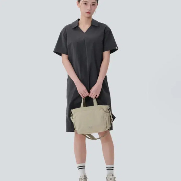 [BUNJANG] Snow Peak Apparel Work Collar Neck One-Piece Dress Charcoal / 스노우피크 어패럴 워크 카라넥 원피스 (S25SWFOP13) Charcoal