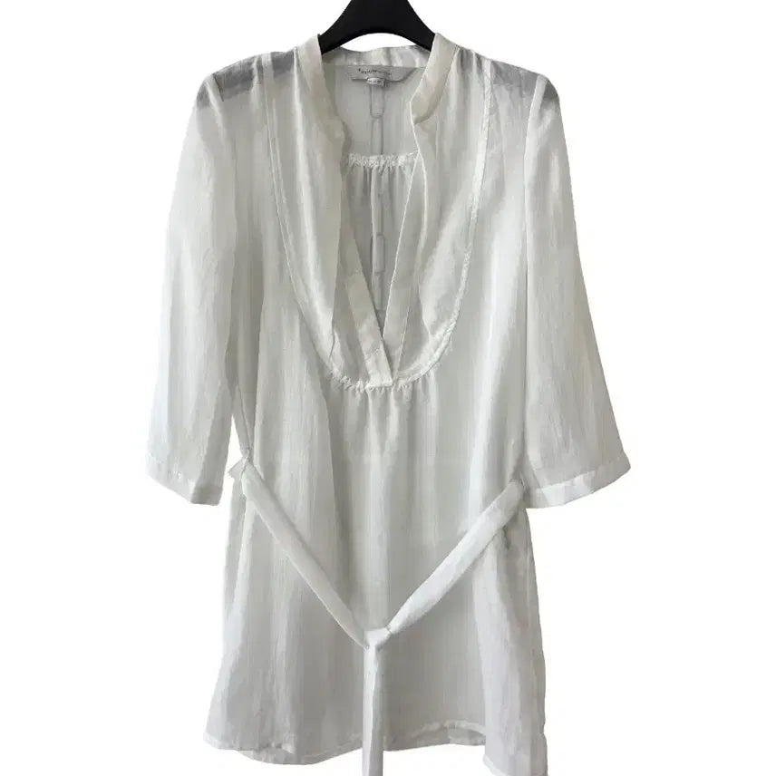 [BUNJANG] White See-through Strap Blouse / F/스트랩 화이트 시스루 블라우스