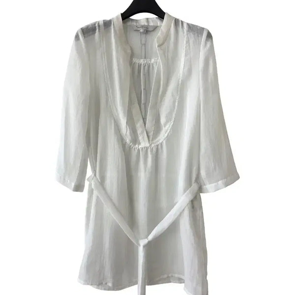 [BUNJANG] White See-through Strap Blouse / F/스트랩 화이트 시스루 블라우스
